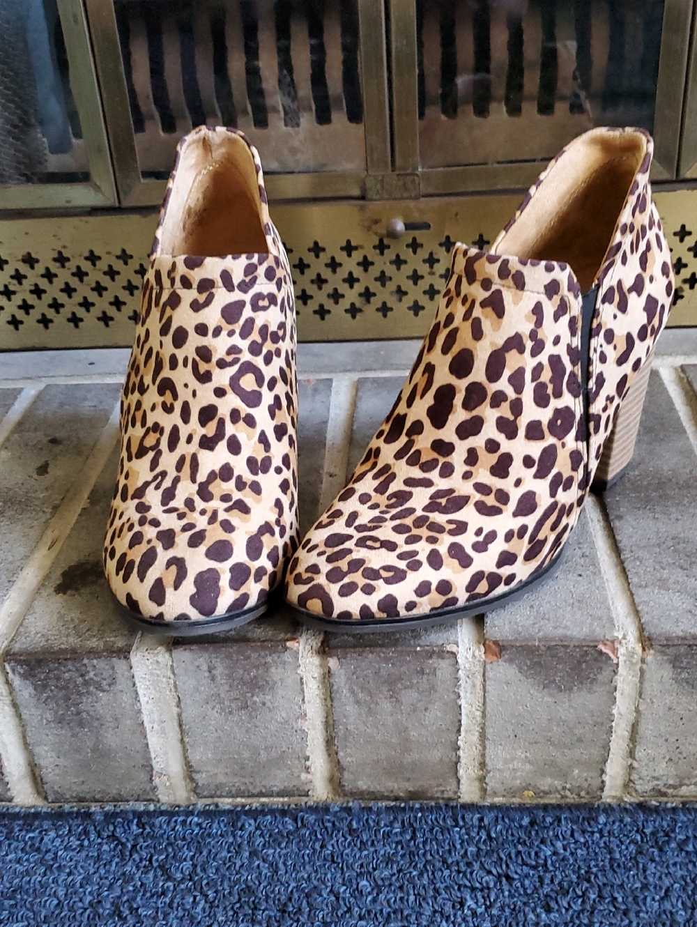 Dr. Scholl's Leopard Print Ankle Booties Tan and Brown Size 10
